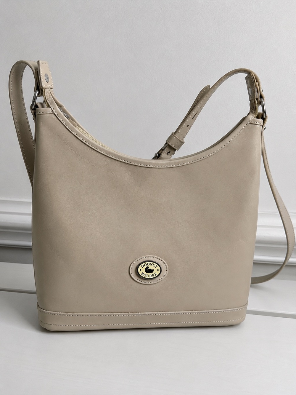Dooney & Bourke Beige Leather Shoulder Bag